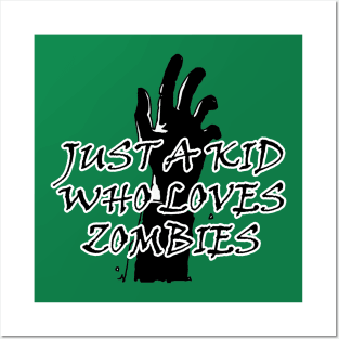 Premium Just A kid Who Love zombies T Shirt Lover Gift zombies Love Gifts Posters and Art